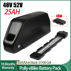 Polly 48V 25AH 24AH Ebike Batteria Downtube 52V 25AH Batteria elettrica 40A BMS Originale 21700 Batteria al litio lon 250W-1800W