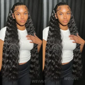 Parrucca frontale riccia a onda profonda 13X6 Parrucca frontale in pizzo HD 30 40 pollici 13X4 Onda d’acqua Anteriore in pizzo Parrucche per capelli umani al 100% Densità 250