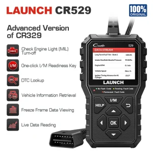 LAUNCH Creader 529 CR529 Scanner Diagnostico Auto OBDII, Strumento di Diagnosi Motore, Scanner OBD2 Launch X431