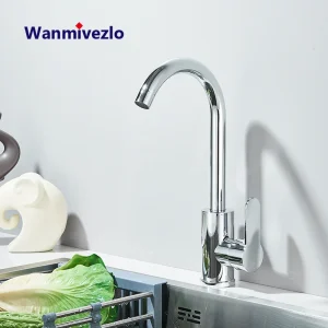 Rubinetto da cucina Lavelli da ponte Rubinetto ad arco alto Girevole da 360 gradi Miscelatore acqua calda fredda