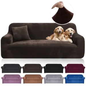 Copridivano in velluto elasticizzato per soggiorno 1/2/3/4 posti Copridivano in peluche all-inclusive Custodia elastica Fodera per divano Asciugamano