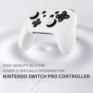 Custodia protettiva ergonomica in silicone PlayVital Samurai Edition con 2 impugnature per il pollice per controller Nintendo Switch Pro