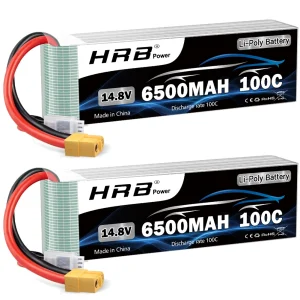 Batteria Lipo RC HRB 4S 14.8V 6500mah con connettore XT60 100C per 1/10 1/12 RC Car Truck Monster RC Drone FPV aereo RC barca