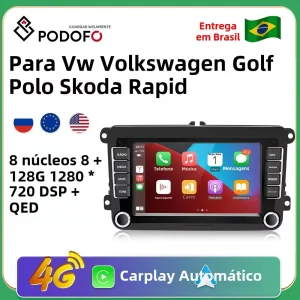 Podofo Android 11 Per VW Volkswagen Golf Polo Skoda Rapid Octavia Radio Tiguan Passat b7 Jetta 2 Din Auto Carplay GPS Radio128G