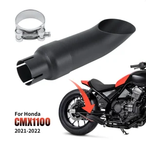 Moto Shorty scarico marmitta tubo ciclo radiante nero per Honda Rebel CMX 1100 2021-2024