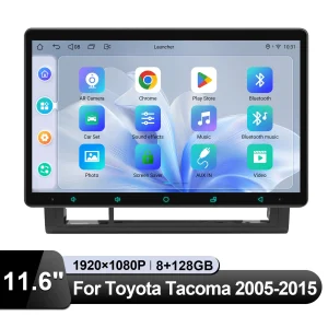 JOYING Aggiornamento Lettore video multimediale stereo per autoradio Android da 11,6 pollici per Toyota Tacoma 2005-2015 con Apple CarPlay