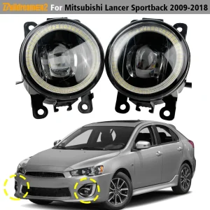 2 X LED fendinebbia Angel Eye DRL 30W H11 fendinebbia per auto lampada di marcia diurna per Mitsubishi Lancer Sportback 2009-2018 (berlina non adatta)