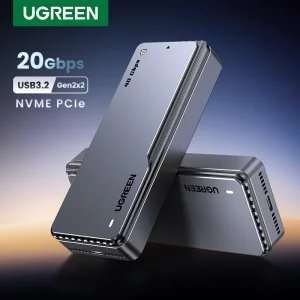 Custodia SSD UGREEN da 20Gbps NVMe gilet di raffreddamento integrato custodia SSD in alluminio da M.2 a USB3.2 Gen2x2 adattatore SSD per custodia M.2 NVME PCIE