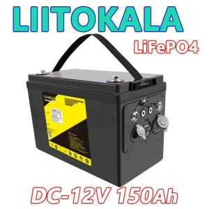 LiitoKala 12V 300Ah 200Ah LiFePO4 Batteria 100Ah 120Ah 150Ah Camper Carrello da golf impermeabile Batteria Off-Road Off-grid Energia solare
