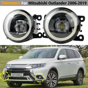2 pezzi 30W lente LED fendinebbia Angel Eye DRL per Mitsubishi Outlander 2006-2019 paraurti anteriore auto nebbia lampada di marcia diurna H11