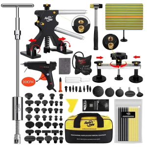 Super PDR Kit di estrattori per riparazione ammaccature auto Utensili manuali per ammaccature a T in metallo Martello scorrevole senza vernice Martello inverso Strumenti per la rimozione di
