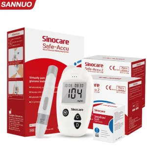 Sinocare Safe Accu CE Misuratore di glicemia Strisce reattive Lancette Kit glucometro Dispositivo medico per test di zucchero nel diabete