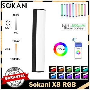 SOKANI X8 LED Fotografia Luce Palmare RGB Tubo luminoso Stick Video Luce soffusa APP Controllo remoto vs LUXCEO P200