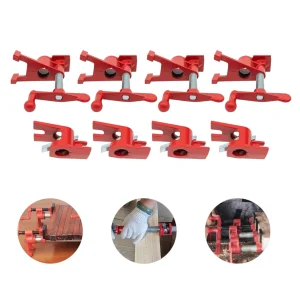 Set di 4 fascette per tubi per incollaggio del legno da 3/4″ Kit di fascette per barre a sgancio rapido in ghisa PRO per impieghi gravosi con base larga per la lavorazione del legno