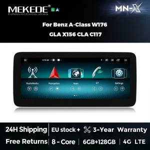 MEKEDE 10.25 “Android 14 Sistema Intelligente Per Auto per Mercedes Benz Classe A W176 GLA X156 CLA C117 Wireless CarPlay Android Auto Lettore Video Multimediale Navigazione GPS 5G WiFi BT