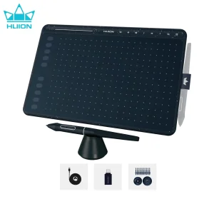Tavoletta grafica HUION HS611 Tavoletta grafica da 10×6 pollici 3 colori con 18 tasti Express Musica Touch Bar Penna digitale senza batteria