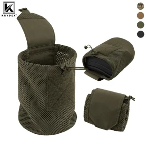 KRYDEX 500D Nylon Tattico Pieghevole Roll Up Mesh Dump Pouch MOLLE Cintura Drop Magazine Pouches Strumento Utilità Pack Marsupio