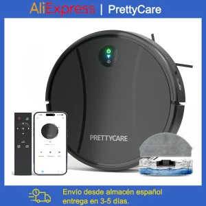PrettyCare C2 Robot aspirapolvere e mocio per pavimenti, aspirazione 4000Pa, aspirapolvere Robot con Boost automatico di tappeti, Alexa/WiFi/App