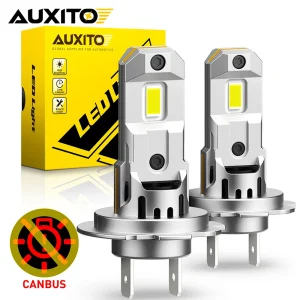 AUXITO 2 Pezzi Canbus H7 Lampadina LED Kit Faro Mini Fanless 60W 18000LM 6500K CSP per Auto Faro Golf 7 Bmw E60 E46 E90 F10