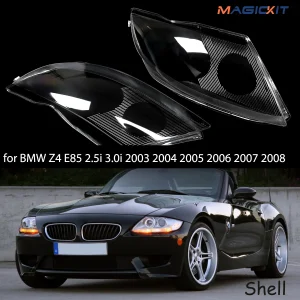 MAGICKIT sinistra e destra Auto anteriore copertura del faro lente vetro trasparente fari paralume lampada Shell adatto a BMW Z4 E85 2003-2008
