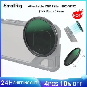 SmallRig 67mm filtro magnetico attaccabile ND2-ND32 (1-5 Stop) w 67mm anello filtro filettato per iPhone 15 Pro, S24 Ultra -4581