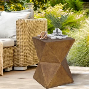Tavolino da esterno in cemento per divano da interno tavolino patii Plant Stand Accent Table sgabello da giardino tavolino