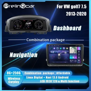 Prelingcar Lcd Digital Cluster Cruscotto Per VW golf 7 7.5 mk7 2013-20 Anni Lettore Android Mappe Navigazione Radio Paneel Cockpit