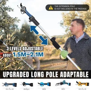 SWANSOFT Pru-40 40MM Potatore Elettrico Cesoia Cordless Ricaricabile Rami di Albero Elettrico Potatura Attrezzo Da Giardino Per 2 Batterie