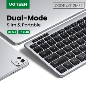 UGREEN Tastiera wireless Bluetooth 5.3 e 2.4G Wireless Russo/EN 78 tasti per MacBook iPad PC Tablet