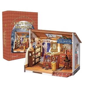Robotime Rolife Casa delle bambole fai-da-te Emporium magico di Kiki Ornamento decorativo Bambini Miniatura Fantasy Magic Doll House Kit in legno Giocattolo