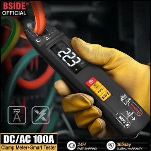 BSIDE NEW Digital Clamp Meter Fork DC AC 100A Smart amperometro pinze T-RMS corrente Auto multimetro tensione Ohm Tester elettrico