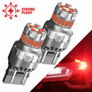 AUXITO 2x W21/5W 7443 7440 LED lampadina stroboscopica Flash Stop Light T20 W21W WY21W T25 3157 3156 P27/7W LED Car Brake fanale posteriore rosso DRL