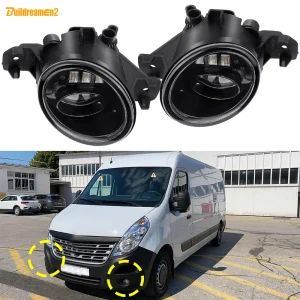 2 X Paraurti anteriore per auto Lente LED Fendinebbia Lampada di marcia diurna DRL 30W per Renault Master 3/III 2011-2019