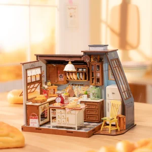 Robotime Rolife Cucina in Miniatura in Legno, Puzzle 3D con Design Pre-colorato, Decorazione per la Casa, Regalo Ideale per Ragazze