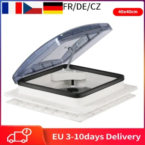 Copertura di sfiato del lucernario del tetto del Camper 40x40cm copertura di sfiato blu chiaro per Camper, sfiato Non alimentato, con manopola di regolazione manuale
