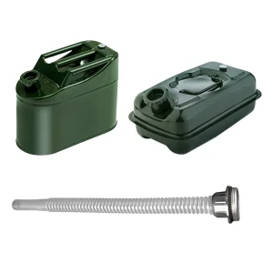 Lattine Jerry da 3/5 litri Serbatoio carburante in acciaio inossidabile Lattine benzina Olio Benzina Serbatoio carburante in lamiera laminata a freddo in metallo con 3 maniglie