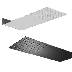BAKALA Soffione doccia quadrato in acciaio inossidabile Doccia a pioggia cromata ad alta pressione Chuveiro Rubinetto per vasca Soffione doccia a pioggia