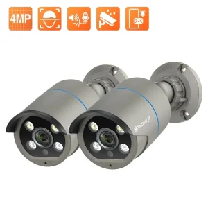 Techage HD 4MP AI POE Telecamera IP Audio bidirezionale IR Notte Esterna Impermeabile CCTV Video Telecamera di sorveglianza di sicurezza per kit NVR