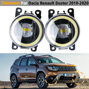2 pezzi LED Lens fendinebbia DRL per Renault Dacia Duster 2010-2020 Car Front Angel Eye fendinebbia Daytime Running Lamp 30W H11