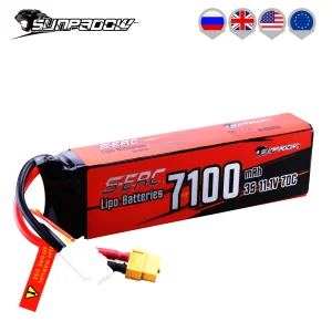 SUNPADOW 3S Lipo Battery 11.1V XT60 Plug 7100mAh 70C Soft Pack per RC Car Plane DJI Truck Tank Buggy Boat Racing Models