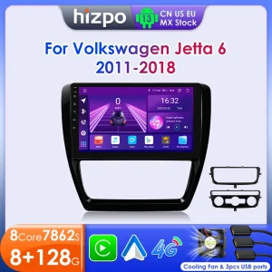 Hizpo Multimediale per auto Android da 10.1 pollici per VW Volkswagen Jetta 6 2011 – 2018 Auto Radio Video Stereo Player GPS Wireless CarPlay