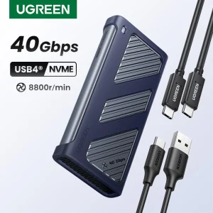 Custodia UGREEN M.2 NVMe da 40 Gbps con ventola di raffreddamento Custodia SSD M.2 antigoccia per MacBook Custodia M.2 per Thunderbolt 3/4//3.2/3.1