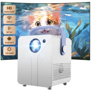 CY302 Samrt Mini Proiettore Android11 WIFI6 BT5.0 600P Supporto nativo Video 1080P Proiettore fascio cinematografico esterno HDMI