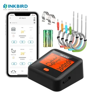 INKBIRD termometro digitale per Barbecue IDT-34c-b termometro per griglia per carne all’aperto con 4 sonde per carne accessori per Barbecue Bluetooth