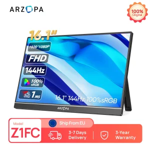 ARZOPA 16.1 pollici144hz 100% sRGB 1080P FHD IPS Monitor da gioco portatile Secondo schermo esterno per laptop/PC/PS/Xbox Z1FC