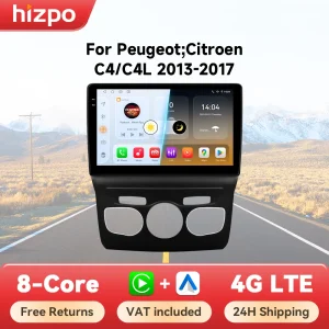 Hizpo 10.1 pollici Wireless CarPlay Android Auto Autoradio Per Citroen C4 C4L 2013 – 2017 Multimedia Autoradio Octa Core 4G Stereo