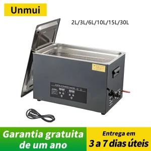 Pulitore a Ultrasuoni Digitale con Riscaldamento in Acciaio Inox 2L/3L/6L/10L/15L/30L, Macchina per Pulizia a Ultrasuoni 40KHZ per Uso Domestico