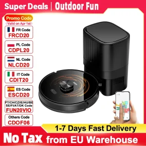 Robot aspirapolvere K30 con autosvuotamento, doppio laser, lampada UV, mappa multipiano, aspirazione 50000PA per stazione, tempo di runing di 240 minuti