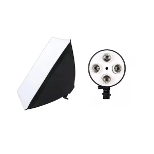Portalampada Softbox da 2 pezzi E27 Base quattro lampadine da utilizzare per Kit 4 in 1 per Studio fotografico fotografico