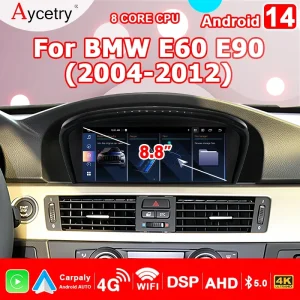 Autoradio Carplay Android 14 Auto 8.8 “schermo per BMW serie 5 E60 E61 E63 E64 serie 3 E90 E91 E92 2 DIN lettore multimediale GPS